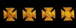 Maltese Cross 3/4" x 3/4" Hash Marks - DARK GOLD on BLACK